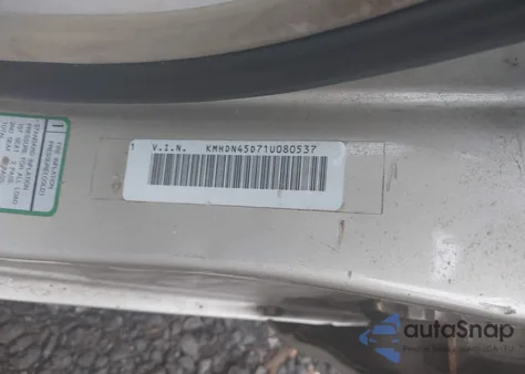 2001 Hyundai Elantra Gls from USA, damaged, VIN KMHDN45D71U080537